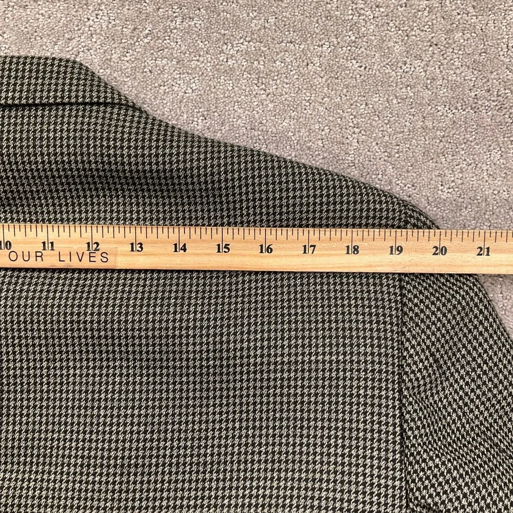 Stafford Blazer Mens 40R Black Gray Houndstooth‎ 2 Button Wool Jacket Sport Coat